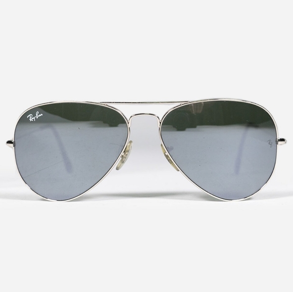 LIKE NEW RayBan Aviator RB3025 Silver Mirror Ray ban Sunglasses - Picture 6 of 11